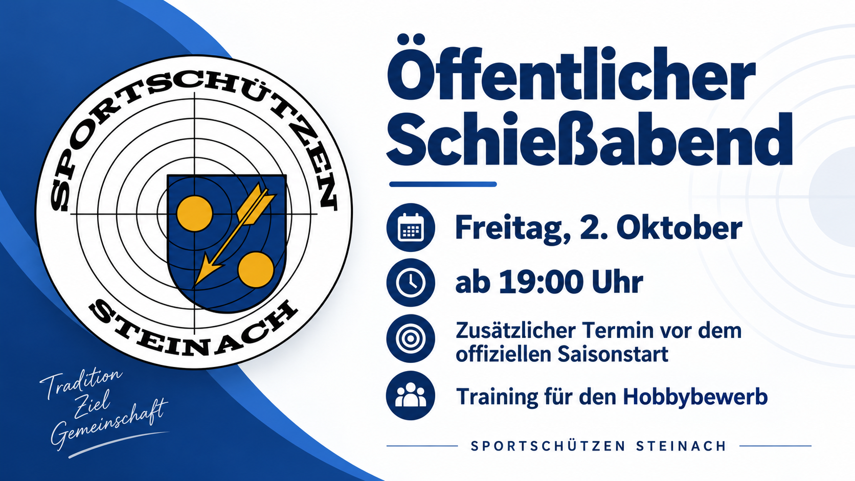 Zusätzlicher Schießabend am 2. Oktober
